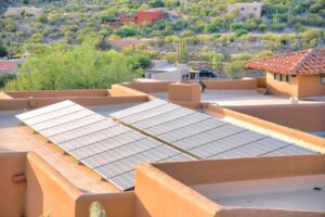 Solar panels installed on the roof of a house in Arizona