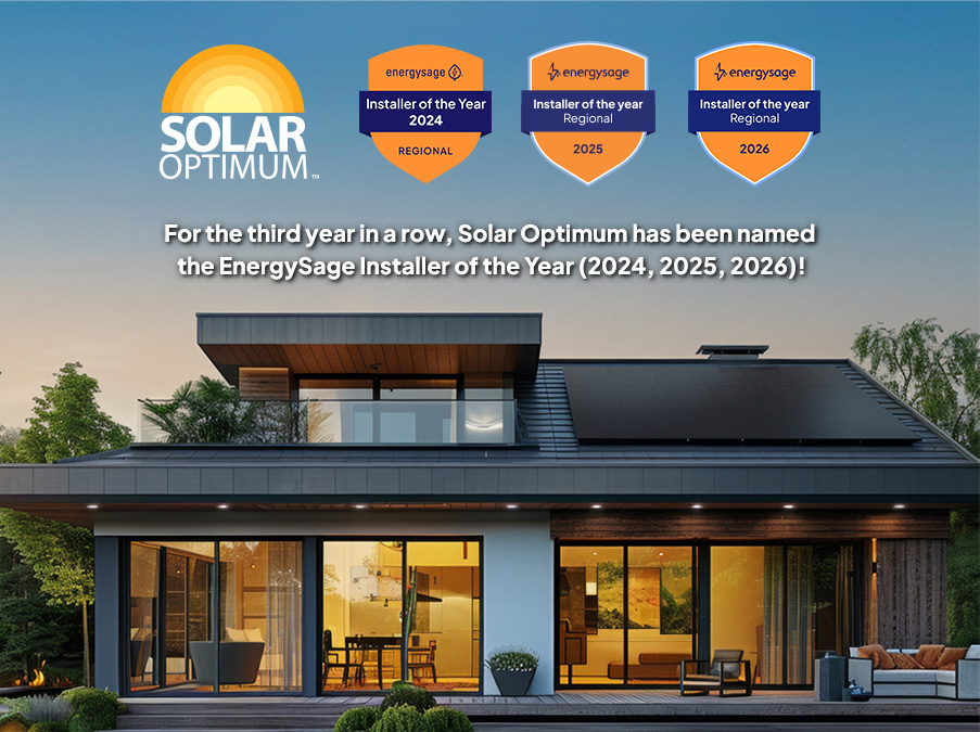 Solar Optimum Makes History with Third Consecutive EnergySage “Installer of the Year” Award